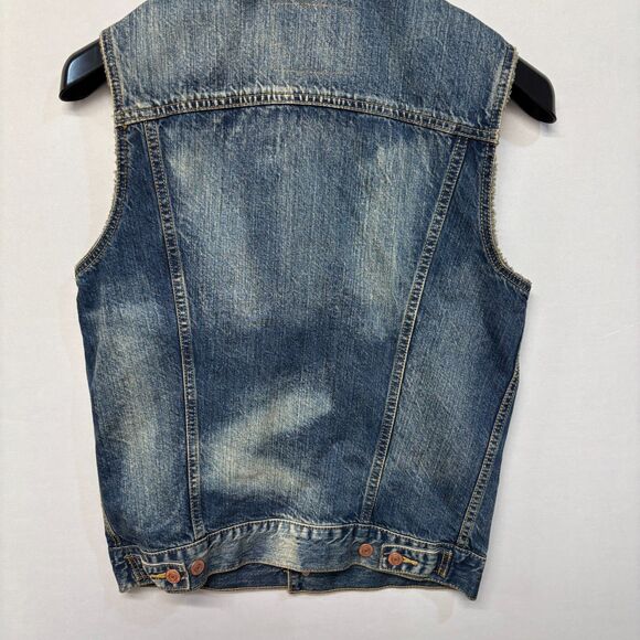 Levi's Men Sleeveless Trucker Denim Jean Vest Jacket Size Small C055 -22 - Picture 13 of 13
